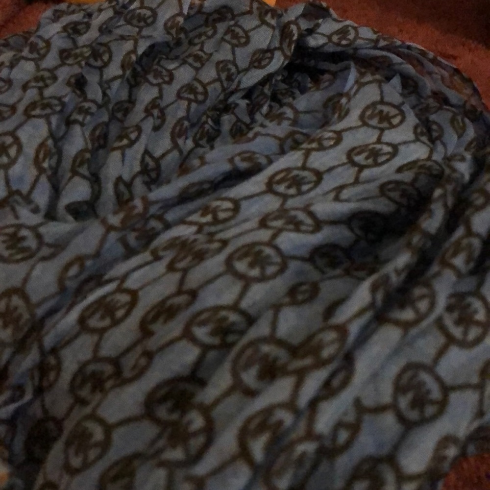 Micheal Kors Blue and Black Logo Scarf NWT!
